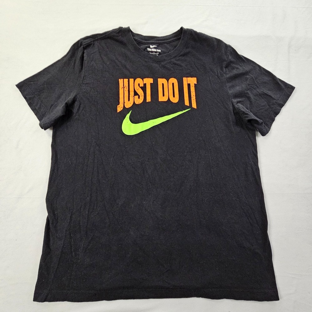 Nike Just Do It Swoosh Black Short Sleeve T-Shirt Men's L